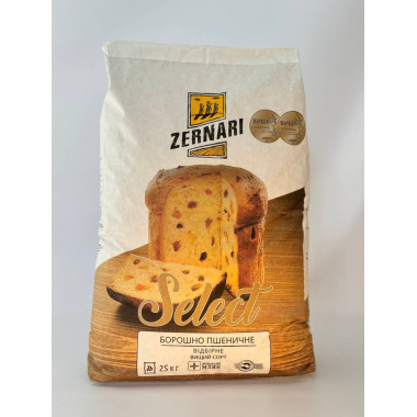 Мука пшеничная отборная Zernari 25кг Мука пшеничная отборная Zernari 25кг
